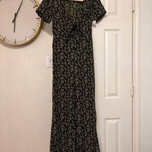 Chance Dark Green Floral Jumpsuit